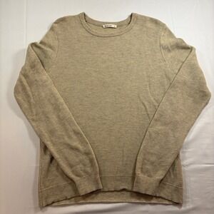 Marine Layer Tan Knit Sweater Crew Neck Long Sleeve Casual Everyday Basic M